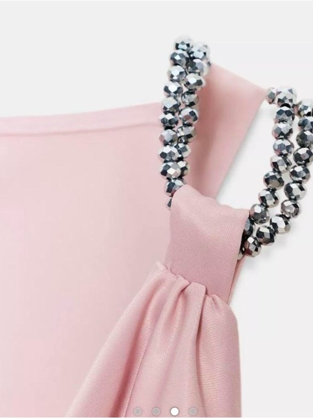 NWT Zara Pink Cowl-Neck Camisole with Rhinestone Straps - Picture 5 of 15